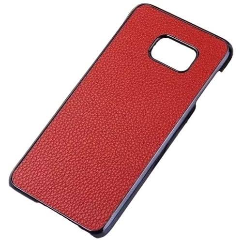 S7 Edge plastico y cuero Rojo
